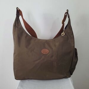 Longchamp Le Pliage Nylon Hobo Shoulder Bag Brown with Adjustable Strap
